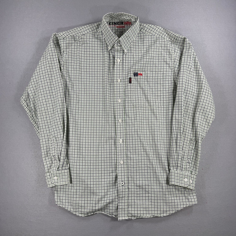 Cinch WRX FR Shirt Men Medium Green Flame Resistant HRC-2 2112 Long Sleeve Work